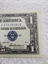 ★希少★　アメリカ　スターノート　ブルーシール　１９５７年 　外国紙幣　Dollar　１ドル_画像4