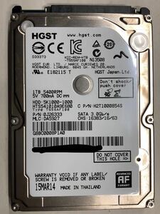 使用時間 2223時間 正常 HGST HTS541010A9E680 1000GB 1TB n20240301-2