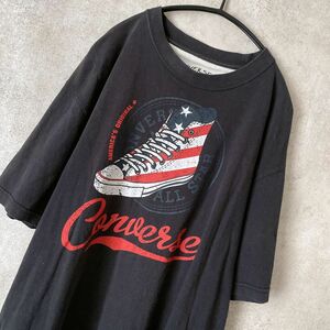 コンバース　半袖Tシャツ　ビックプリント　ロゴ　黒　２Lサイズ