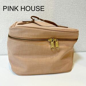 PINK HOUSE Pink House косметичка сумка макияж сумка косметичка salmon розовый проверка Vintage [TAA-124]