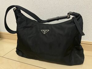 1円〜☆PRADA プラダ☆ハンドバッグ テスートナイロン 三角ロゴ ワンショルダーバッグ ナイロン ブラック系 肩掛けかばん レディース 