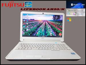 【爆速 Quad Core i7/メモリ8GB/新品SSD】Windows11 ｖ23H2【FUJITSU LIFEBOOK AH53/K】Webカメラ/Blu-ray/Bluetooth/USB3.0/u2226