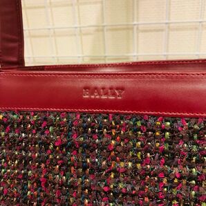 【美品】BALLY バリー　トートバッグ　 レザー　織物系　ボルドー　男女兼用　型掛け