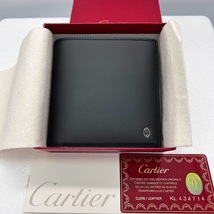 ☆１円～☆Cartier　二つ折り財布　新品　未使用　パシャ ドゥ カルティエ　L3000137　小銭入れ付　レザー　箱・ギャランティカード☆_画像1