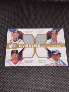 2009 UD SPX WINNING MATERIAL CHIPPER JONES チッパー・ジョーンズ ANDRUW JONES/RAFAEL FURAL/MARK TEIXERA MEMORABILIA