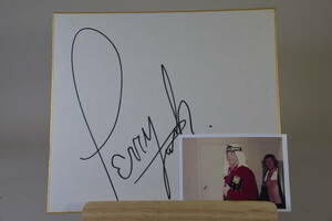 te Lifan kTerry Funk autograph autograph square fancy cardboard . color photograph 