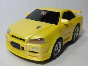 イエロー■ 日産 スカイライン GT-R R34型■ ドライブタウン プルバックカー