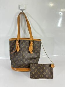 LOUIS VUITTON ルイ　ヴィトン モノグラム プチ　バケット PM モノグラム バケツ型　バッグ23 ポーチ付き　旧