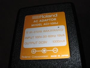 Roland ローランド 9V センターマイナス 1000mA ACI-100J 電源アダプター ACアダプター 中古 動作品 送料一律520円 同梱可