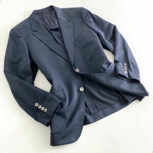 ◯ 57b12-3 《美品》LANVIN COLLECTION ランバン コレクション テーラードジャケット ブレザー サイズ48 ネイビー リネンシルク生地 メンズ