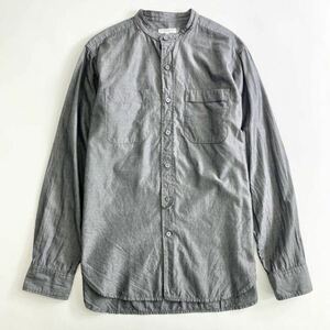 26b25 ENGINEERED GARMENTS エンジニアドガーメンツ USA製 バンドカラー 長袖シャツ ロングスリーブ Sサイズ グレー コットン MADE IN USA