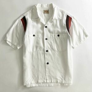 51b25 Style Eyes スタイルアイズ ボーリングシャツ オープンカラー S ホワイト 東洋エンタープライズ 日本製 ステッチ