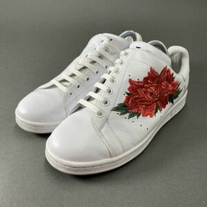 3b29 《美品》 Y's ワイズ × adidas アディダス 20AW DIAGONAL STAN SMITH ダイアゴナル スタンスミス 25cm 牡丹 刺繍 ヨウジヤマモト