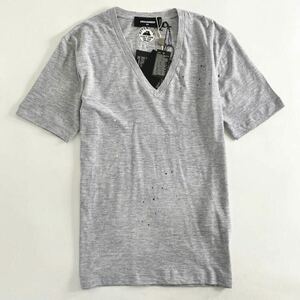 ◯ 43c1 《極美品》 タグ付 Dsquared2 ディースクエアード Vネック プリントTシャツ カットソー 半袖 ショートスリーブ S71GD0202 XS