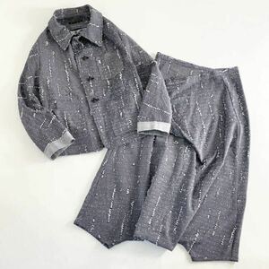 ◯ 16c2 《美品》 Y's ワイズ 21PRE HOLED JACQUARD SET UP セットアップ 2 ネイビー ジャケット サルエル Yohji yamamoto ヨウジヤマモト