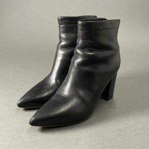 2c5 PELLICO Perry ko leather bootie short boots 35 black leather Italy made back Zip heel boots 