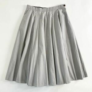 54c6 MARGARET HOWELL マーガレットハウエル フレアスカート 1 ライトグレー 日本製 ポケット有 ボトムス コットン COTTON SKIRT