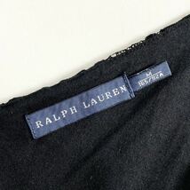 27c10 RALPH LAUREN ラルフローレン ノースリーブ レース ワンピース M 165/92A ネイビー ナイロン_画像7