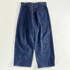 ◯ 24c12 日本製 O PROJECT オープロジェクト SELVEDGE DENIM TROUSERS デニムパンツ トラウザーパンツ Sサイズ インディゴブルー コットン