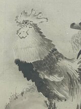 【屏風屋】185j 落款有 鳥と人物図 屏風 高さ 約173cm 六曲一双 紙本肉筆 花鳥図 人物図 日本画_画像9