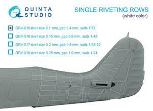 ◆◇Quinta Studio【QRV-015】1/72 シングル・リベットライン(0.10㎜径/0.4㎜間隔/白色/長さ6.7m)◇◆　