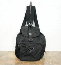 PRADA LOGO NYLON RUCK SUCK MADE IN ITALY/プラダロゴナイロンリュックサック_画像1