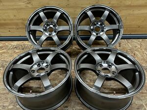 希少・美品★RAYS レイズ VOLK RACING ボルクレーシング TE37 SAGA SL (PG) 鍛造 18インチホイール 8.5J +45 PCD114.3 5穴 4本セット