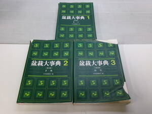 こ2278ま★盆栽大事典 全3冊 普及版 日本盆栽協会 同朋舎出版 1989年全初版 盆栽 資料　カバー破れ等傷み、シミ汚れ、割れ有