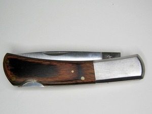 SAMU 440 JAPAN フォールディングナイフ/山延刃物製作所・背止め刀ナイフ マホガニー