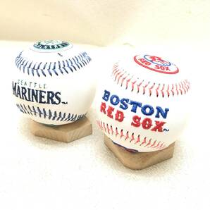 ★MLB RED SOX MARINERS レッドソックス マリナーズ ボール 2点セット メジャーリーグベースボール 野球 コレクション 中古品★N01709の画像1