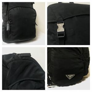 確実正規品 PRADA 2VZ135 2017年9月22日購入 プラダ バックパック ナイロン リュック サフィアーノ 黒 ブラック テスートの画像7