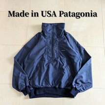 USA製 Patagonia　パタゴニア　ハーフジップ　アノラックジャケット　ネイビー　L　ジャケット　SST 　ヌエボレンジ　ナイロンジャケット_画像1