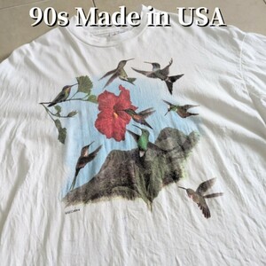 90s USA製 Wild Cotton アニマルプリント　Tシャツ シングルステッチ　Hanes　XL