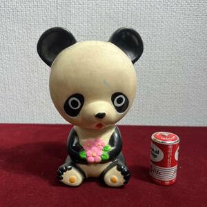 3棚023 ソフビ　おもちゃ　パンダ　昭和　レトロ アンティーク　当時　日本製　ジャンク