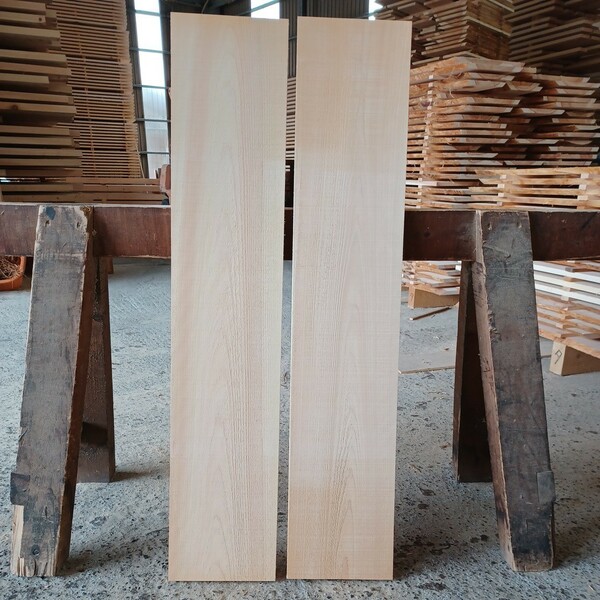 B-1545 【101×20.2/20×2cm】国産ひのき　板　2枚セット　テーブル　棚板　看板　一枚板　無垢材　桧　檜　DIY