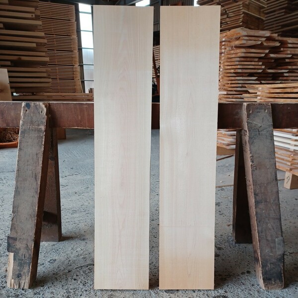 B-1548 【100.3×20.5×2cm】国産ひのき　板　2枚セット　テーブル　棚板　看板　一枚板　無垢材　桧　檜　DIY