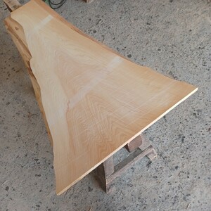 A-1623 【100×24～59×2cm】　国産ひのき　耳付板　テーブル　棚板　看板　一枚板　無垢材　桧　檜　DIY