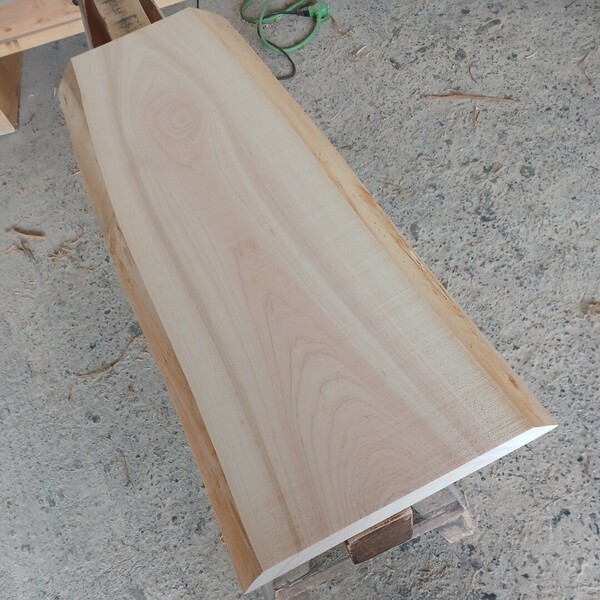 A-1649 【72×25.5～29×3.5cm】　国産ひのき　耳付板　テーブル　棚板　看板　一枚板　無垢材　桧　檜　DIY
