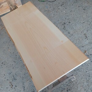 A-1635 【91×38～39.5×2cm】　国産ひのき　耳付板　テーブル　棚板　看板　一枚板　無垢材　桧　檜　DIY