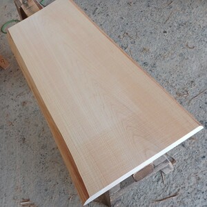 A-1657 【76.8×32～35×3.5cm】　国産ひのき　耳付板　テーブル　棚板　看板　一枚板　無垢材　桧　檜　DIY