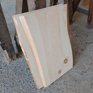 C-1700 　国産ひのき　耳付節板　2枚セット　テーブル　棚板　看板　一枚板　無垢材　桧　檜　DIY