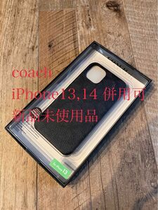 新品　COACH iPhone13,14 併用可　スマホカバー ブラック コーチ