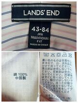 【美品】LAND'S END シャツ ドレスシャツ メンズ 43-84 ストライプ 白×ピンク×紺 ボタンダウン クリーニング済 ランズ エンド_画像4