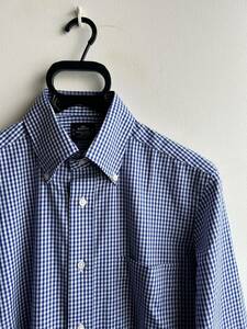 【極美品】Maker's Shirt 鎌倉 シャツ メンズ 38-79 チェック 白×青 400 MADISON TRAVELERライン 日本製 ボタンダウン 鎌倉シャツ 