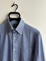 【極美品】Maker's Shirt 鎌倉 シャツ メンズ 38-79 チェック 白×青 400 MADISON LENO CLOTH ボタンダウン 日本製 鎌倉シャツ_画像1