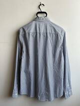 【美品】BLUE TORNADO シャツ メンズ L ストライプ 白×紺 日本製 トルネード マート_画像3