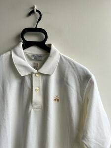 【新品/タグ付】90's Brooks Brothers GOLDEN FLEECE ポロシャツ USA製 デッドストック メンズ L 白×ゴールド 未使用 ヴィンテージ品
