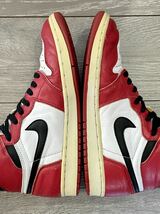 人気★NIKE ナイキ AIR JORDAN 1 エアジョーダン1 130207-101 94年製 復刻 「シカゴ」 赤白黒 9.5 27.5cm_画像8