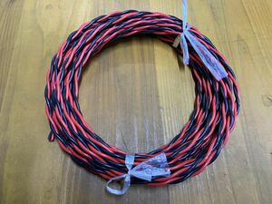 在庫処分セール　ビニール電線　UL1015AWG18　赤×黒　ツイスト加工撚線5M