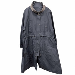 スタイルラヴィー 【新品】STYLE RAVIE 薄手 ハイネック コート 裏地無し 無地 ラグラン 長袖 綿×ポリ L 11 ネイビー 紺 レディース